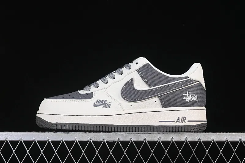 All categories Nk Air Force 1 Air Force series Nk Air Force 1 Low Air Force low-top Nike Air Force 1'07 Low Stusi co-branded rice dark gray canvas Air Force 1 low-top casual sneakers JP8028-011